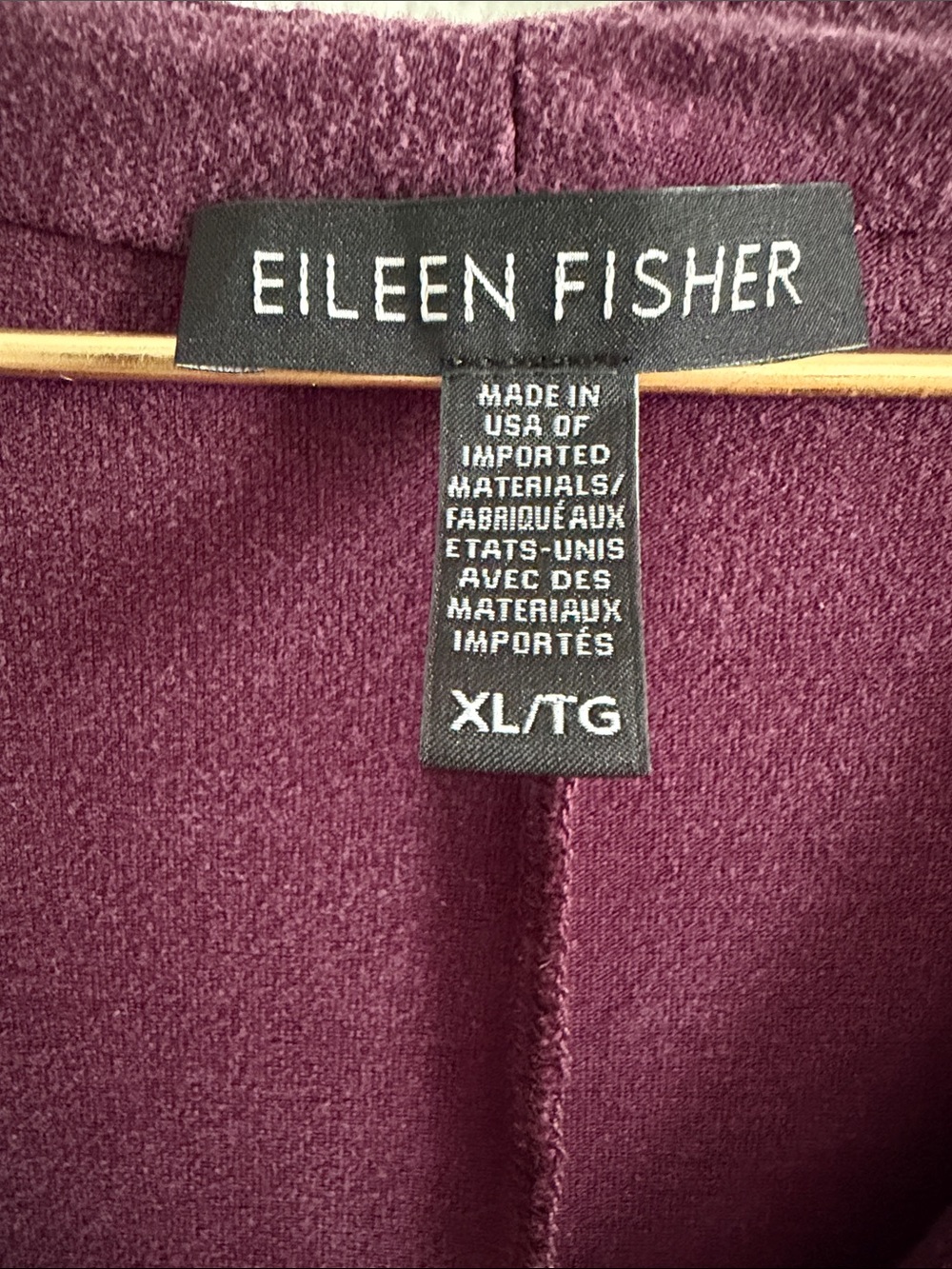 Ellen Tracy Eggplant V-Neck Long Sleeve Top / Tunic - size XL - Picture 2 of 8